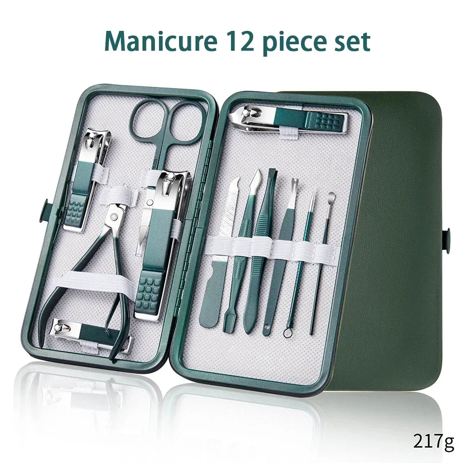 Nail Care Kit Mens - マニキュアセット ネイルクリッパーキット プロフェッショナル ステンレス製 ネイルケアツール レザー製トラベルケース付き
