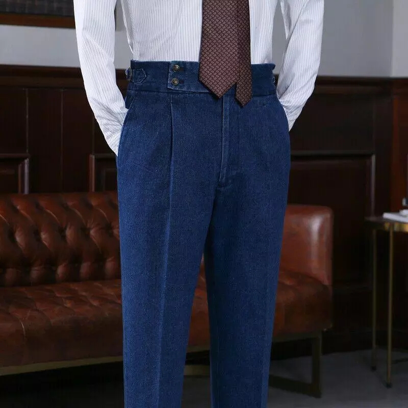 メンズブルーデニムオックスフォードのカジュアルスーツ,スリム - Men'S Grooming Oxford のレビューと価格