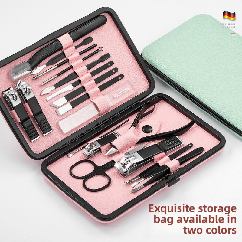 18個入りマニキュアペディキュアセット、プロ仕様ステンレス鋼 - Nail Care Kit Mens のレビューと価格