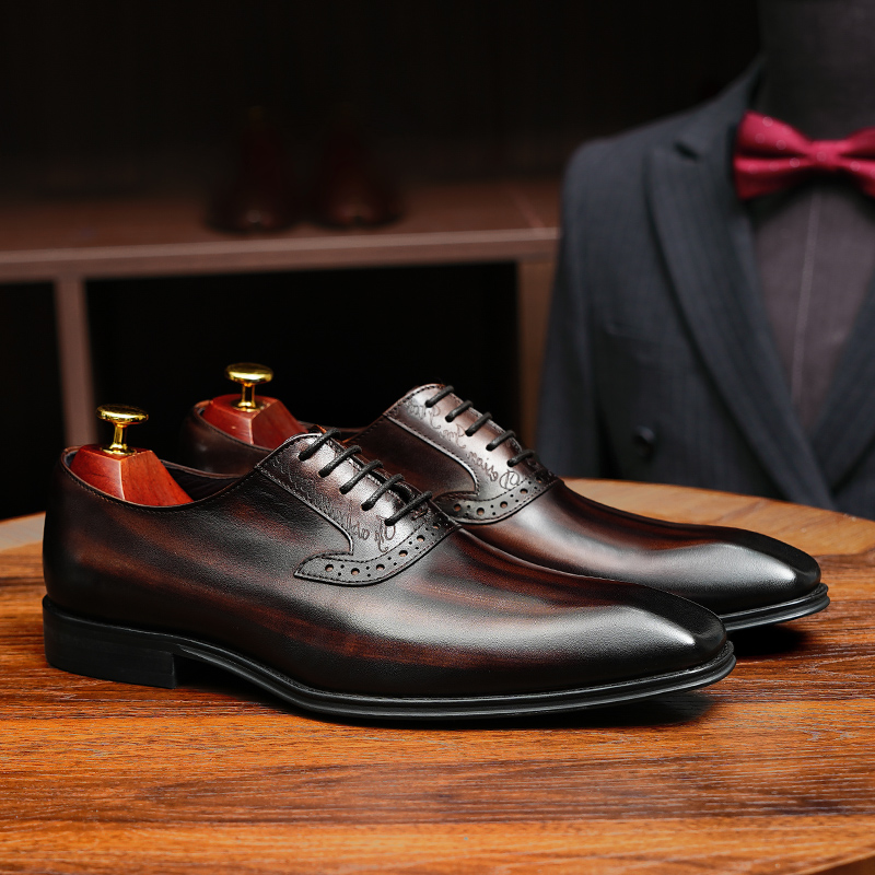 ポインテッドトゥオックスフォードシューズ英国フォーマルビジネ - Men'S Grooming Oxford のレビューと価格