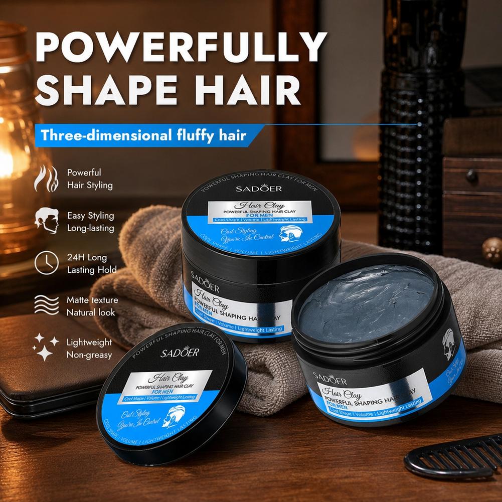 マットヘアスタイリングクレイ強力ホールド非脂っこいヘアワック - Men Grooming Usa のレビューと価格