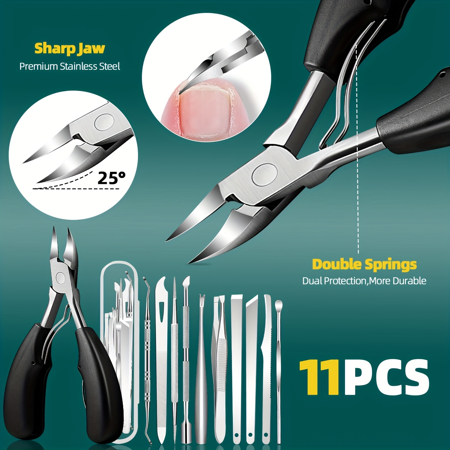 1/11/12個入りステンレス製爪切りキット、鷲のくちばし型 - Nail Care Kit Mens のレビューと価格