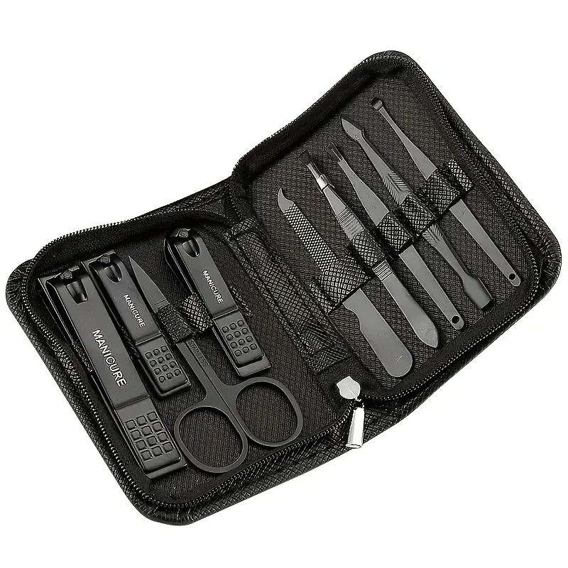 9点入りマニキュアセット、ペディキュアツールセット、ネイルグ - Nail Care Kit Mens のレビューと価格